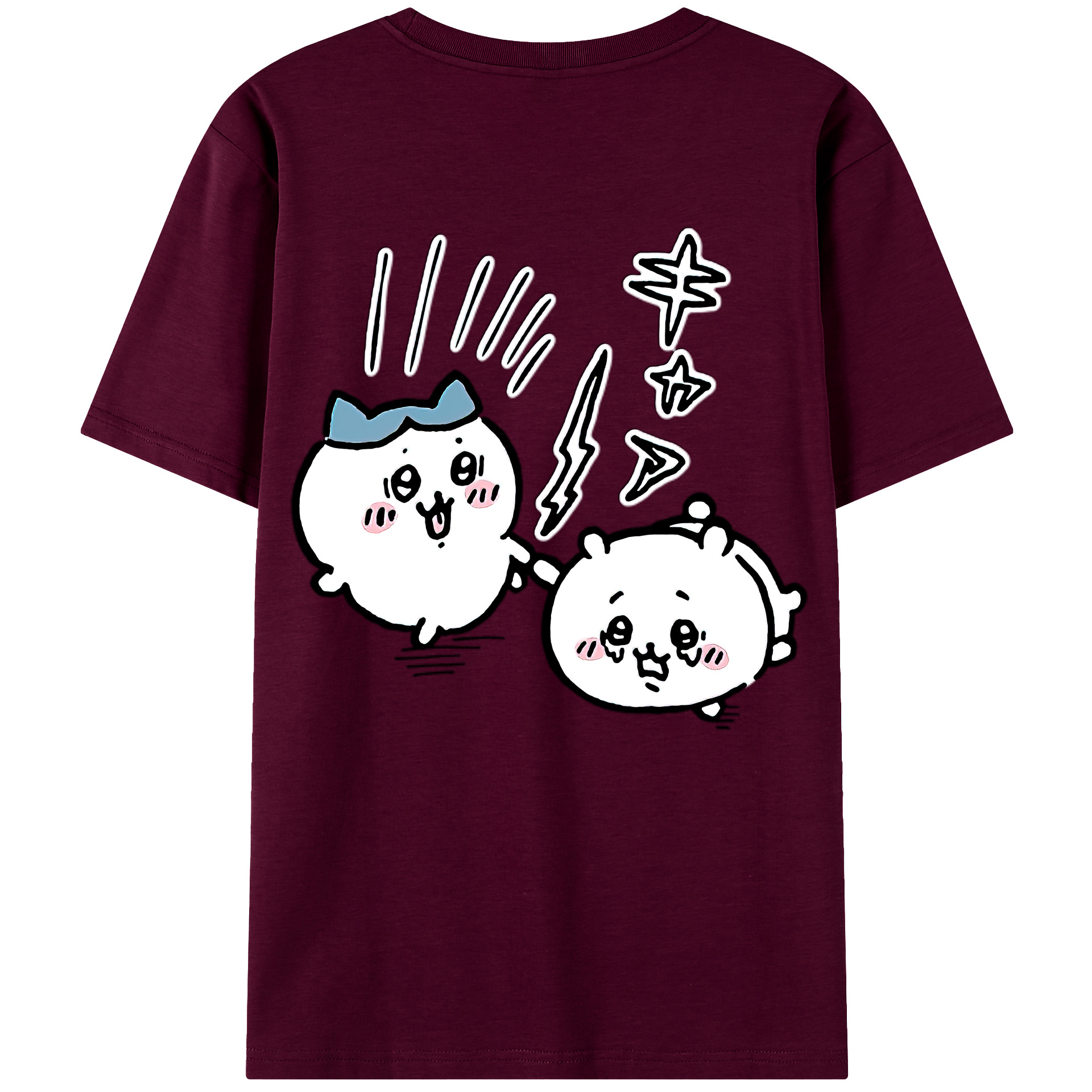 （画像用） ちいかわ ハチワレ Chii-kawa hachiware レディース半袖Tシャツ(バックプリント)